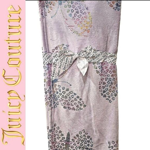 Juicy Couture Home Iridescent Foiled Butterfly Logo Plush Throw Blanket - Picture 1 of 9